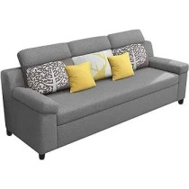Raj Furniture Luxury 3 Seater Sofa For Living Room In Premium Fabric, Grey