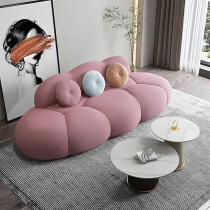 Ripple Furniture Contemporary Armless Sofa Wool Cloud Stylish Living Room Sofa, Rose Blossom