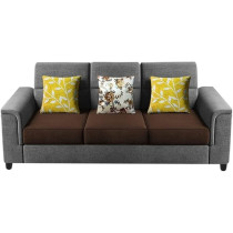Raj Furniture Elegant 3 Seater Sofa Set For Living Room, Brown Grey