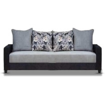 Raj Furniture 3 Seater Sofa For Living Room, Black Grey Fabric