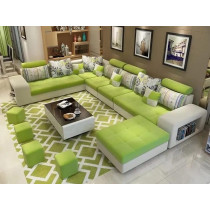 Ripple Furniture Apartment And Living Room Luxury Corner Sofa Set, Green