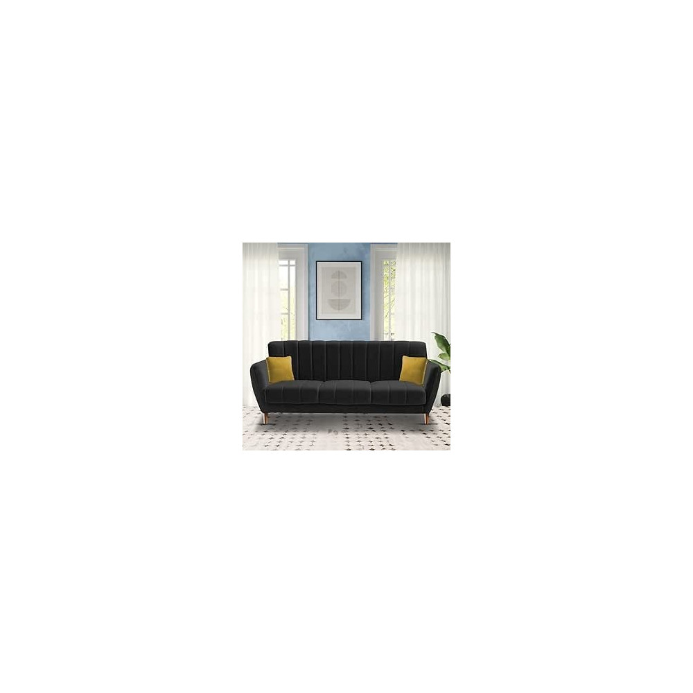 Raj Furniture 3 Seater Sofa Set For Living Room, Black