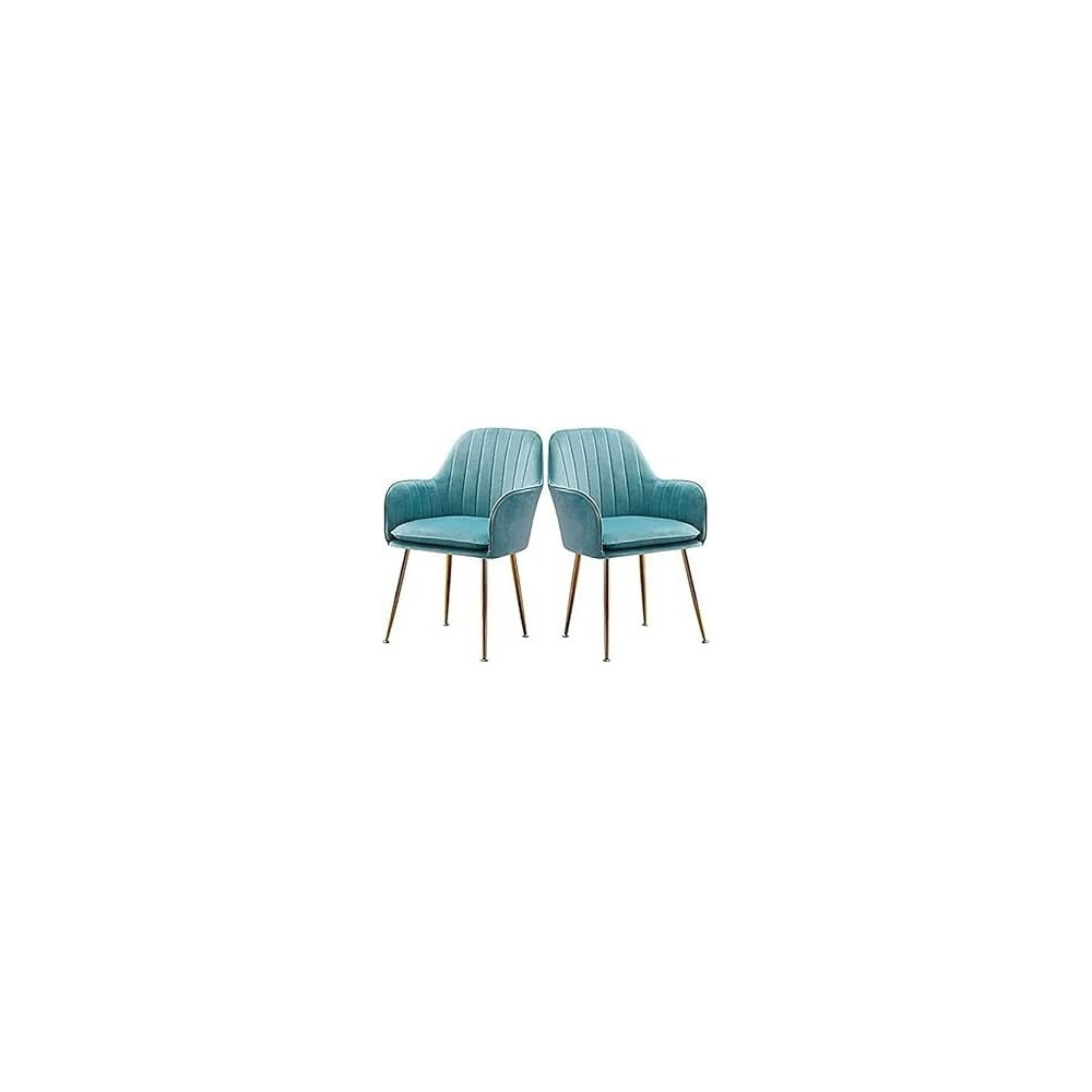 Binzii Dining Chairs Set For Dining Kitchen Or Shop, Kitchen Velvet Dining Chair Set Of 2 Kitchen Dining Room Chair Living Room High Back Armchair With Metal Legs Velvet Seat, Blue