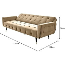 Raj Furniture 2 In 1 Upholstered Flip Sofa Bed, Beige