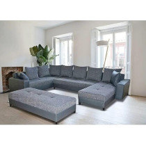 Raj Furniture 8 Seater L Shape Sofa Set For Living Room, Grey
