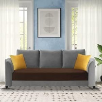 Raj Furniture Modern Elegance 3-Seater Sofa Set, Brown Grey