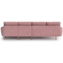 Raj Furniture Verdelux L-Shaped Sofa Set - 6 Seater (Lhs) With Premium Velvet Upholstery, Pink Fabric