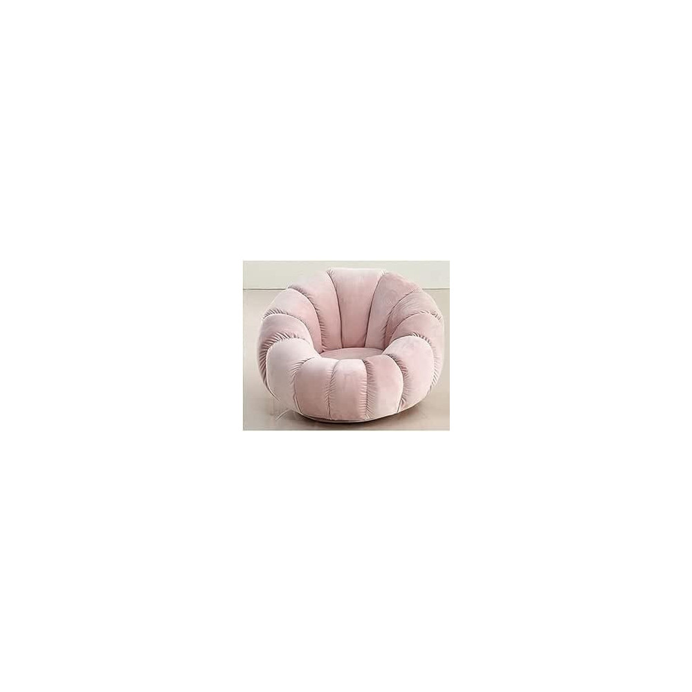 Ripple Furniture Sofa Chair Indoor Pumpkin Shaped Fabric Modern Style Living Room Furniture Lounge Chair, Pink