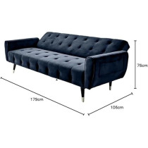 Raj Furniture 2 In 1 Upholstered Flip Sofa Bed, Dark Blue