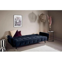 Raj Furniture 2 In 1 Upholstered Flip Sofa Bed, Dark Blue