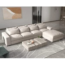 Raj Furniture Italian L Shaped Modular Sofa, Beige