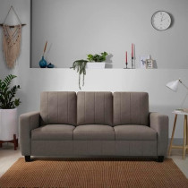 Raj Furniture 3 Seater Modern Fabric Sofa, Pebble Brown