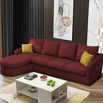 Ripple Furniture Sumptuous Serenity The Round Lounger L-Shape 6 Seater Sofa Set (Lhs), Maroon