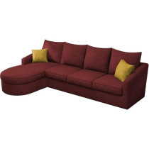 Ripple Furniture Sumptuous Serenity The Round Lounger L-Shape 6 Seater Sofa Set (Lhs), Maroon
