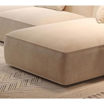 Ripple Furniture Luxury Living Room Sofa Set With Ottoman, Square Sectional Couches, Large Rectangular Chaise Lounge Chair (Beige, Left)