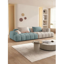 Raj Furniture Modern Living Room Sofa Woobly Design, Sky Blue/Off-White