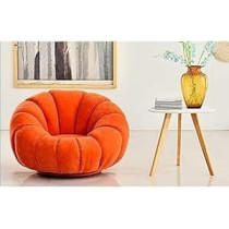 Raj Furniture Sofa Chair Indoor Pumpkin Shaped Fabric Modern Set Style Living Room Furniture Lounge Chair, Orange