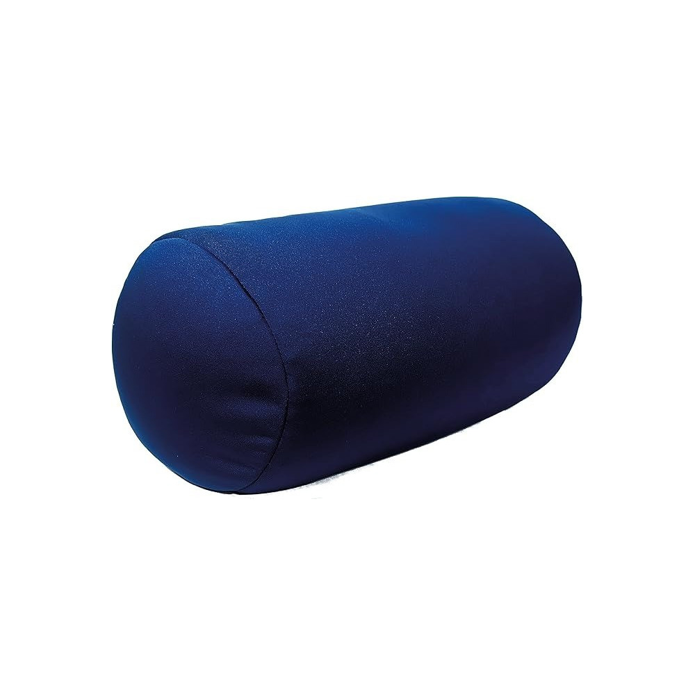 Cushie Pillows 7 Inches X 12 Inches Microbead Bolster Squishy/Flexible/Extremely Comfortable Roll Pillow - Navy Blue