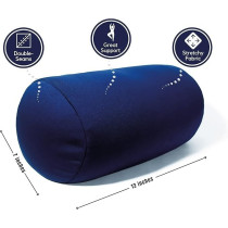 Cushie Pillows 7 Inches X 12 Inches Microbead Bolster Squishy/Flexible/Extremely Comfortable Roll Pillow - Navy Blue