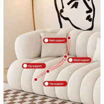 Ripple Furniture Living Room Custom Velvet Furniture Sectional Boucle Sofa Couch Recliner Modern Lounge Suite Modular Set Sofa 3+1 Seater, White