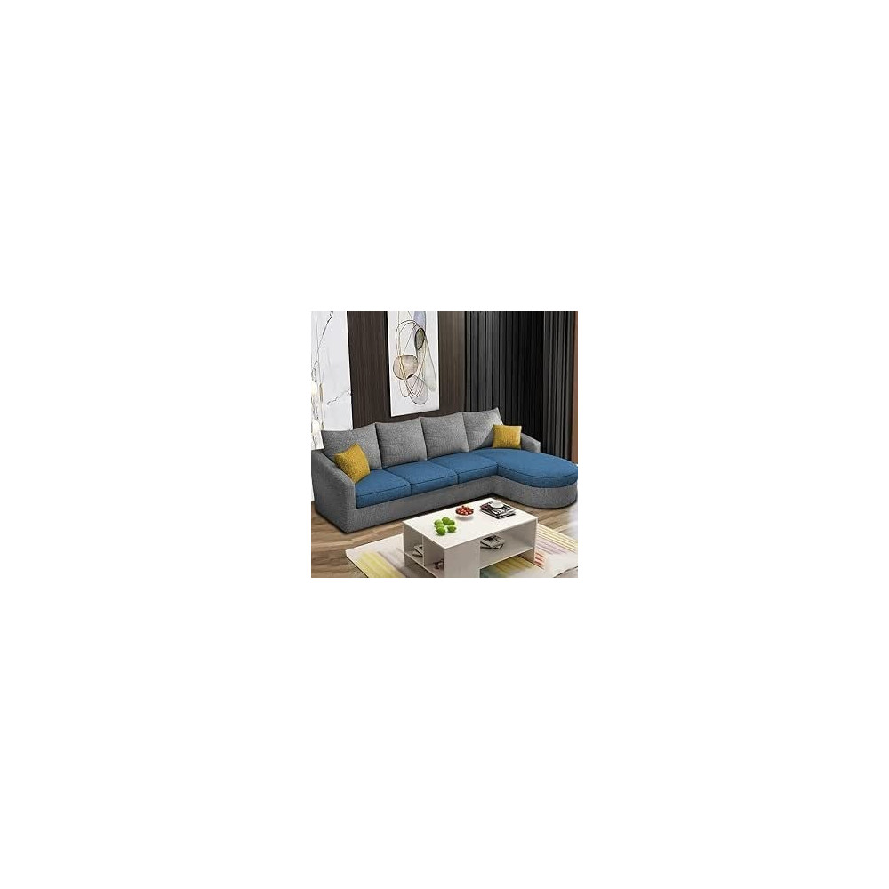 Raj Furniture Sumptuous Serenity The Round Lounger L-Shape 6 Seater Sofa Set For Your Living Room (Rhs), Turquise Grey