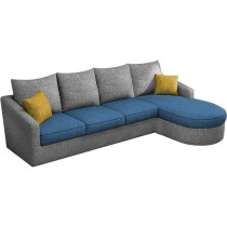 Raj Furniture Sumptuous Serenity The Round Lounger L-Shape 6 Seater Sofa Set For Your Living Room (Rhs), Turquise Grey