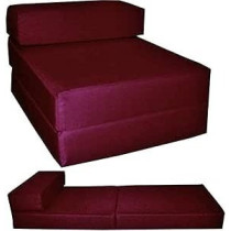 Zena Black Stallion Single, Fold Out, Z Sofa Cum Bed, Burgundy