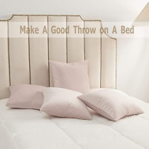 Volcanic Pack Of 4 Velvet Decorative Throw Pillow Covers Soft Solid Square Couch Pillow Cover Case Cushion Pillowcase 18 x 18 Inches, Pink
