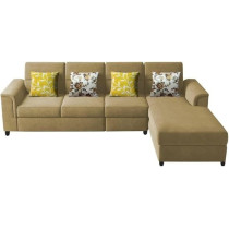 Raj Furniture Harmony 6-Seater L-Shape Sofa Set for Living Room, Cream