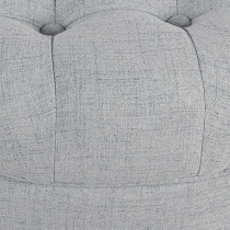 Homepop Home Decor Large Button Tufted Woven Round Ottoman With Storage For Living Room And Bedroom, Light Blue