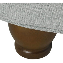 Homepop Home Decor Large Button Tufted Woven Round Ottoman With Storage For Living Room And Bedroom, Light Blue