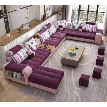 Raj Furniture Good Luck Foam Factory Living Room Sofa Set, Purple