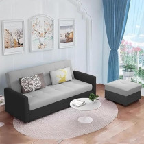Raj Furniture Luxury 3 Seater Sofa For Living Room In Premium Velvet Fabric, Black Grey