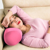 Cushie Pillows 7 Inches x 12 Inches Microbead Bolster Squishy/Flexible/Extremely Comfortable Roll Pillow, Pink