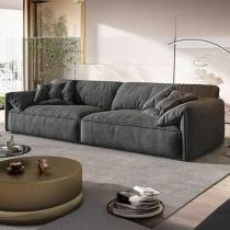 Ripple Furniture Luxurious Plush Couch, Grey, 3-Seater