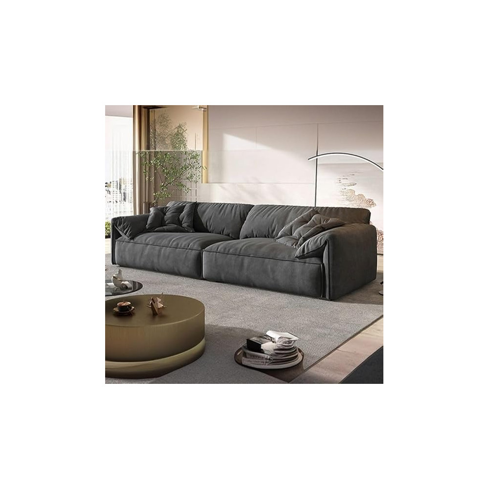 Ripple Furniture Luxurious Plush Couch, Grey, 3-Seater