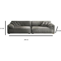 Ripple Furniture Luxurious Plush Couch, Grey, 3-Seater