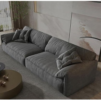 Ripple Furniture Luxurious Plush Couch, Grey, 3-Seater