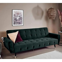 Raj Furniture 2 In 1 Upholstered Flip Sofa Bed, Dark Green
