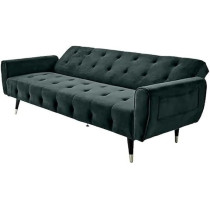 Raj Furniture 2 In 1 Upholstered Flip Sofa Bed, Dark Green