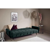 Raj Furniture 2 In 1 Upholstered Flip Sofa Bed, Dark Green