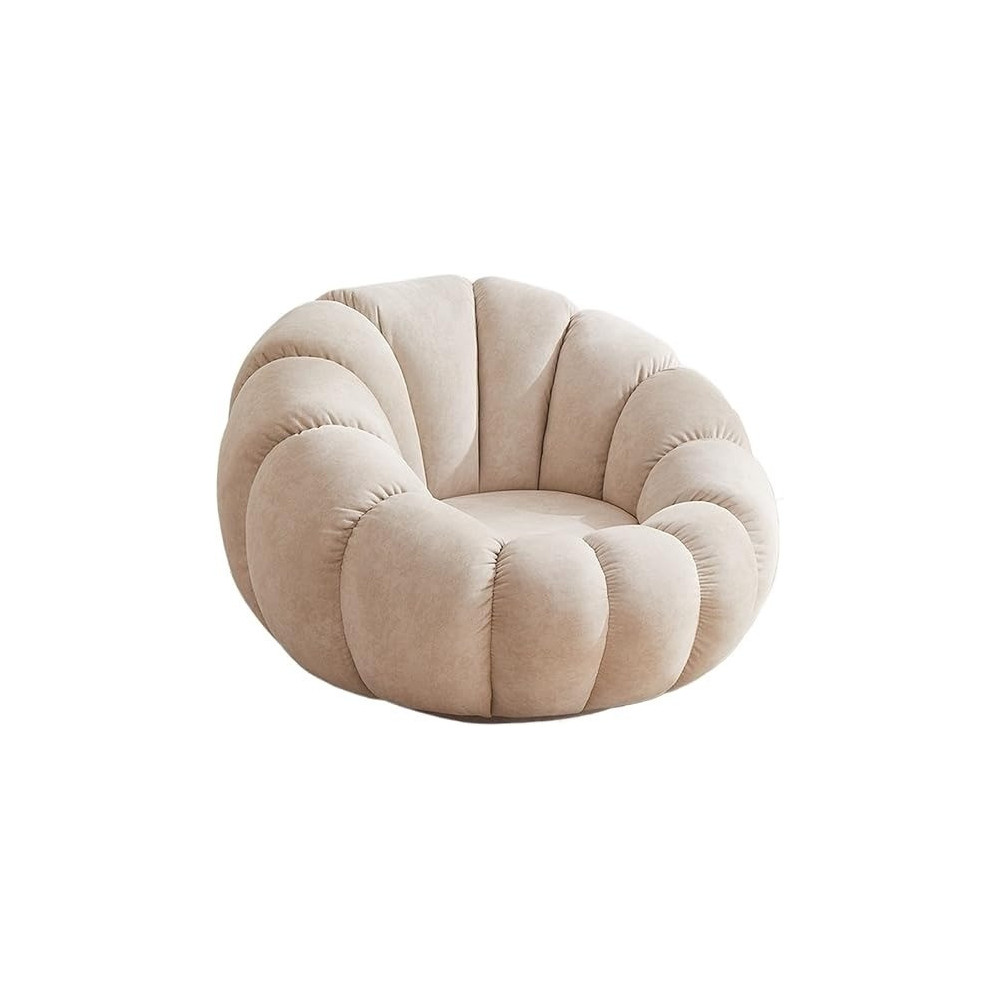 Raj Furniture Masme Dorm Chair Sofa Pumpkin Chair Bedroom Single Back Balcony, Beige