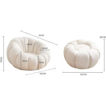 Raj Furniture Masme Dorm Chair Sofa Pumpkin Chair Bedroom Single Back Balcony, Beige