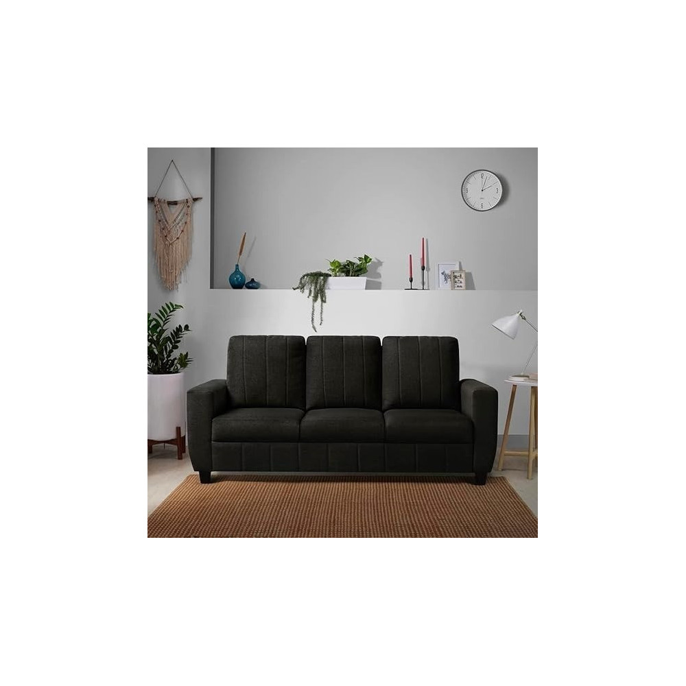 Raj Furniture 3 Seater Modern Fabric Sofa, Woody Brown