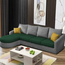 Ripple Furniture Sumptuous Serenity The Round Lounger L-Shape 6 Seater Sofa Set For Your Living Room, LHS, Green Grey
