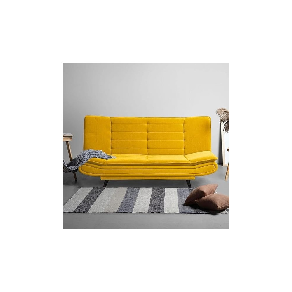 Ripple Furniture Foldable 3 Seater Sofa Cum, Yellow