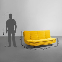Ripple Furniture Foldable 3 Seater Sofa Cum, Yellow