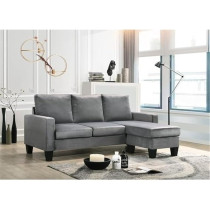 Glory Furniture Jessica Velvet Sofa Chaise In Grey