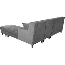 Raj Furniture Luxury 8 Seater L Shape Sofa Set For Living Room, Grey Fabric