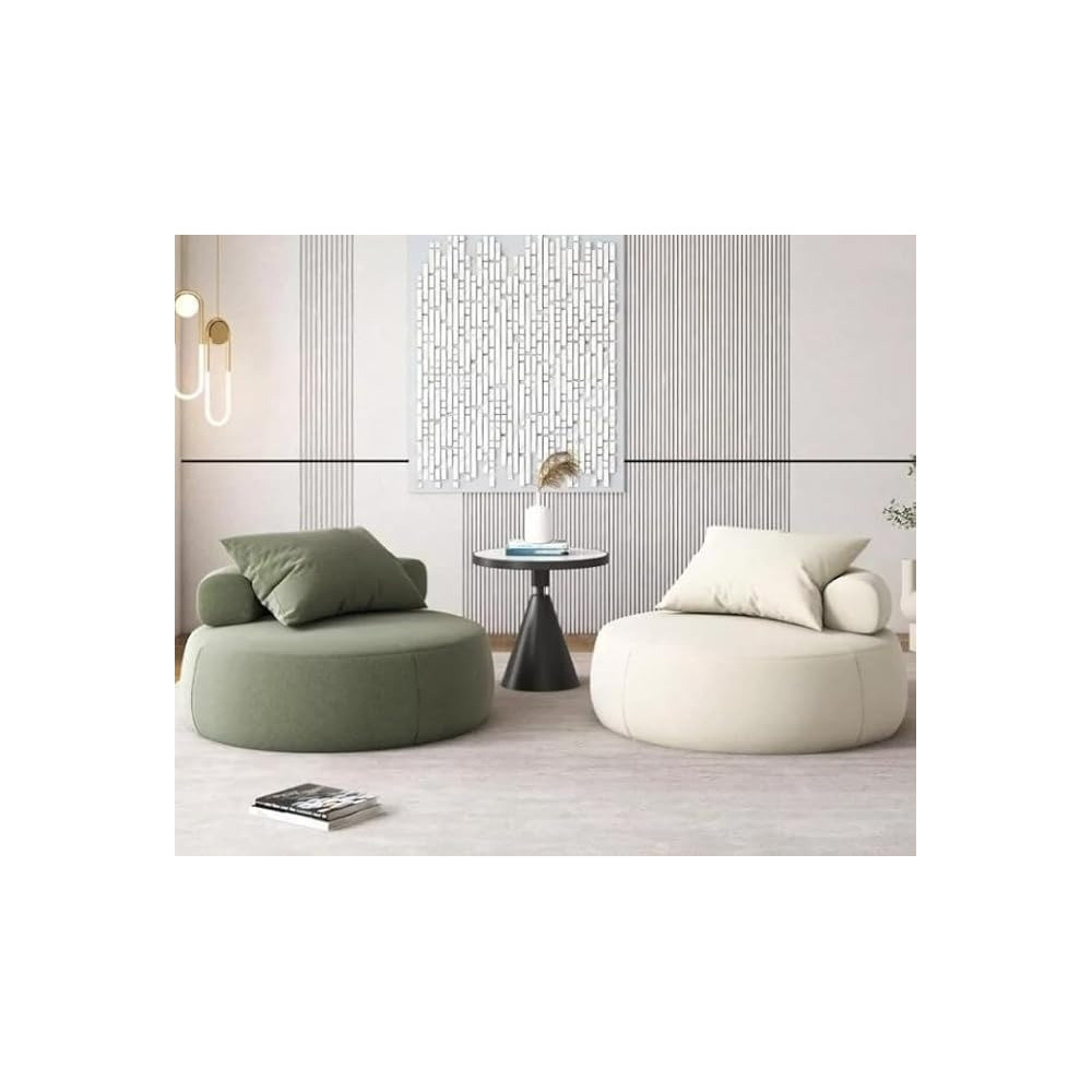 Ripple Furniture Modern Bean Bag Chairs, Sage Green And White, Set Of 2